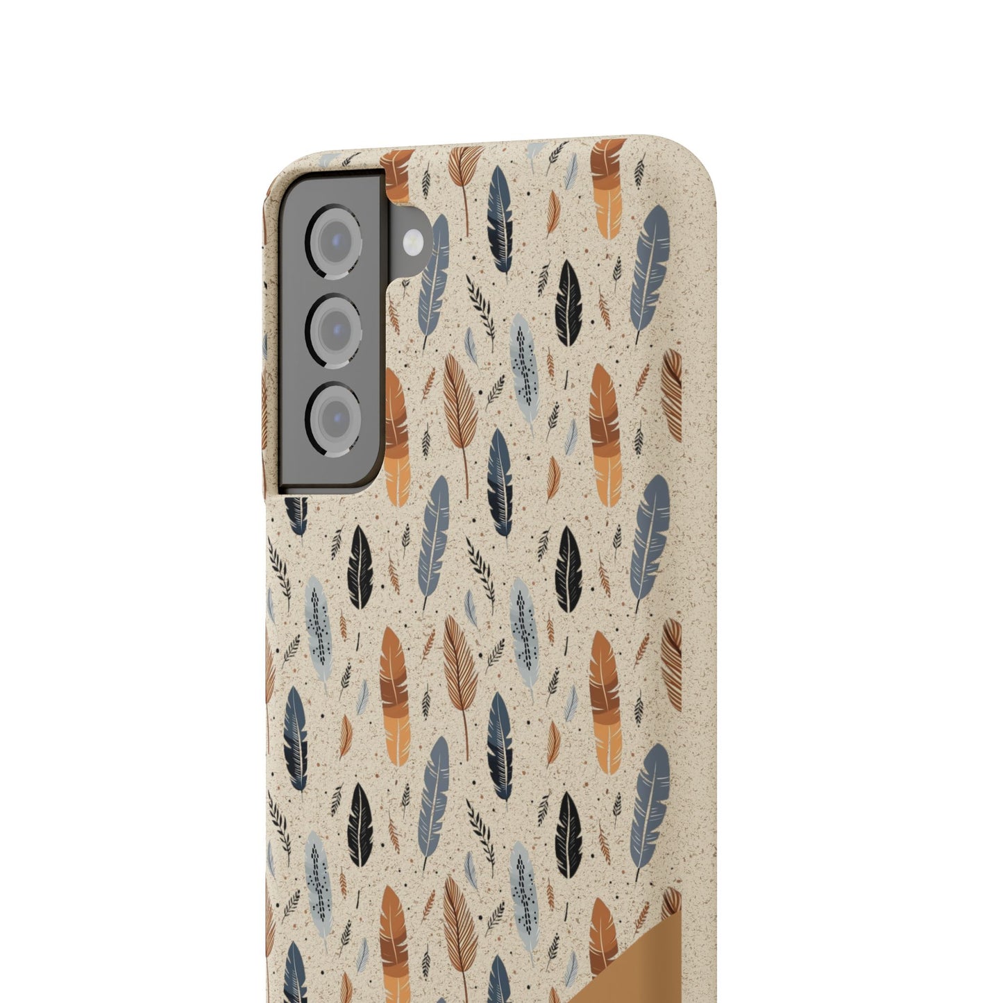 Personalized Whispering Feathers Samsung and iPhone Biodegradable Case, Custom Name Case.