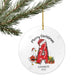 Personalized Christmas Ceramic Ornament with Name, Custom Keepsake Ornament.