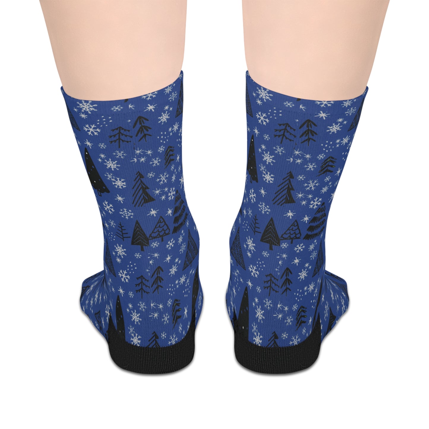 Winter Wonderland Navy Mid-Length Socks