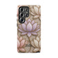 Personalized Lotus Floral Stained Glass Effect Tough Phone Case