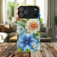 Botanical Radiance Tough iPhone Magnetic Case, Customizable Durable iPhone Cover | Ideal Gift for Nature Lovers, Floral Stained Glass Gift