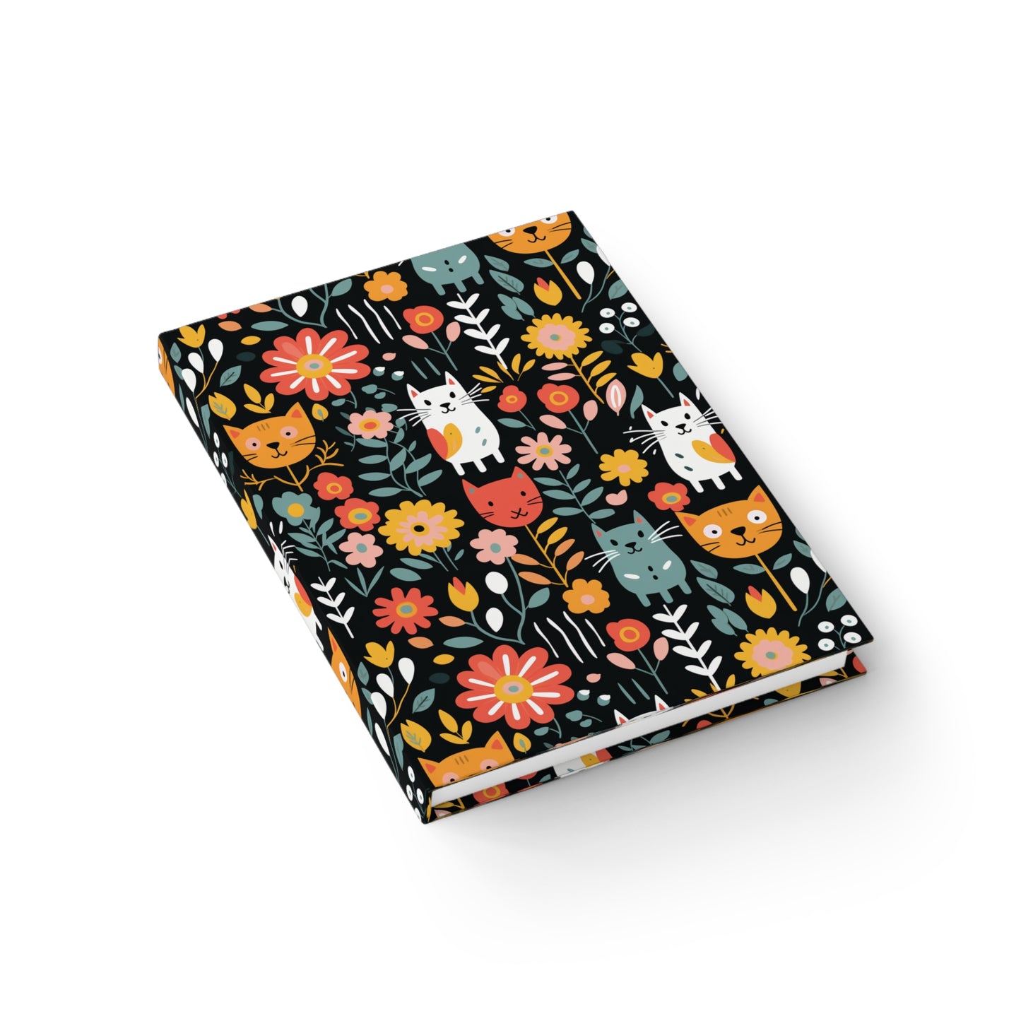 Whimsical Feline Garden Hardcover Journal - Blank