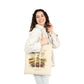 Inspirational Cotton Canvas Tote Bag - 'True Story, He's Not Here!'