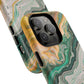 Magnetic iPhone Cases with Green Marble Design, Tough Magnetic Cases, iPhone Accessories, Gift for Her, Trendy iPhone Cover