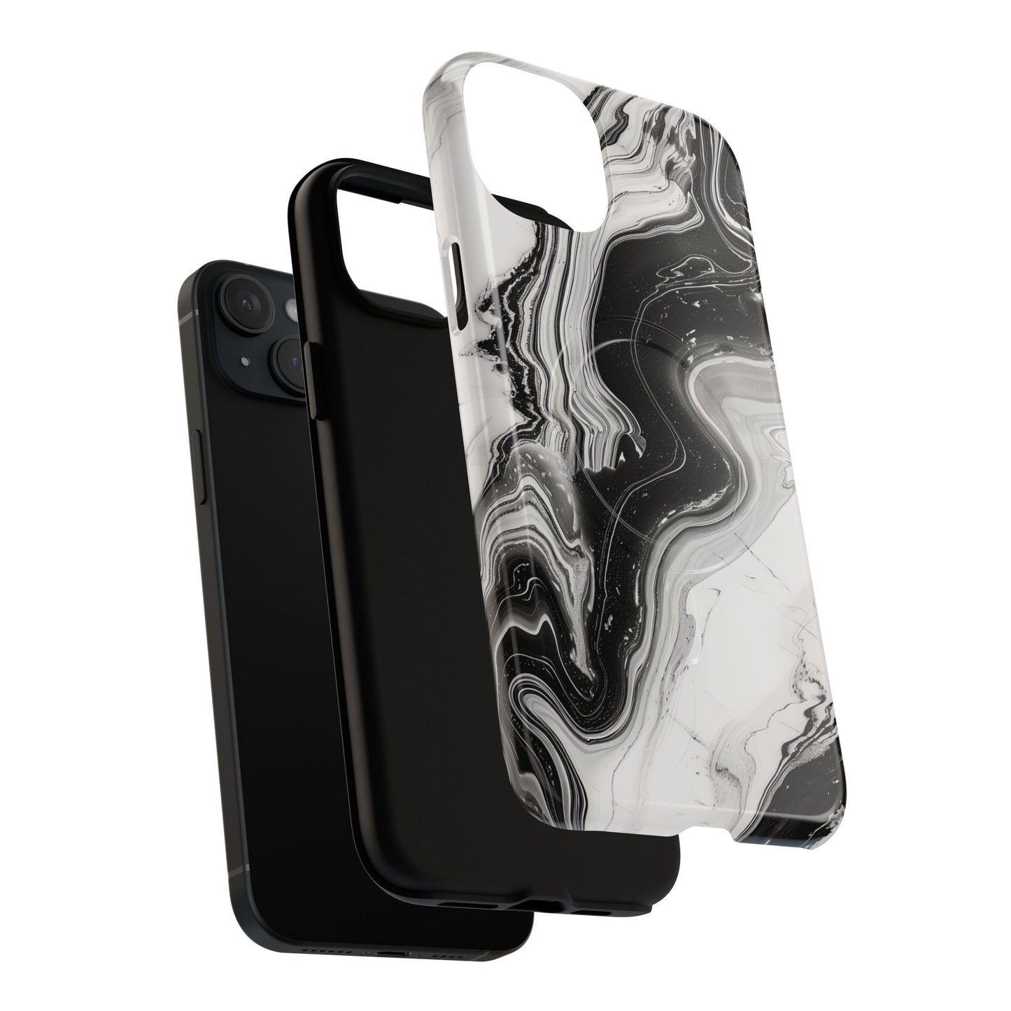 Black Marble Magnetic iPhone Case for Tough Protection, Stylish iPhone Mobile Accessory, Fashionable Gift, Unique Marble iPhone Design, Durable Smartphone Cover