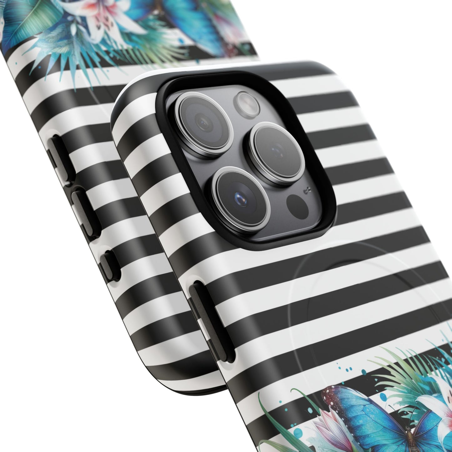 Wings of Wonder Tough iPhone Magnetic Case, Stylish Protection, Durable iPhone Cover, Butterfly Design Gift, Floral Case,Trendy Tech Accessory.