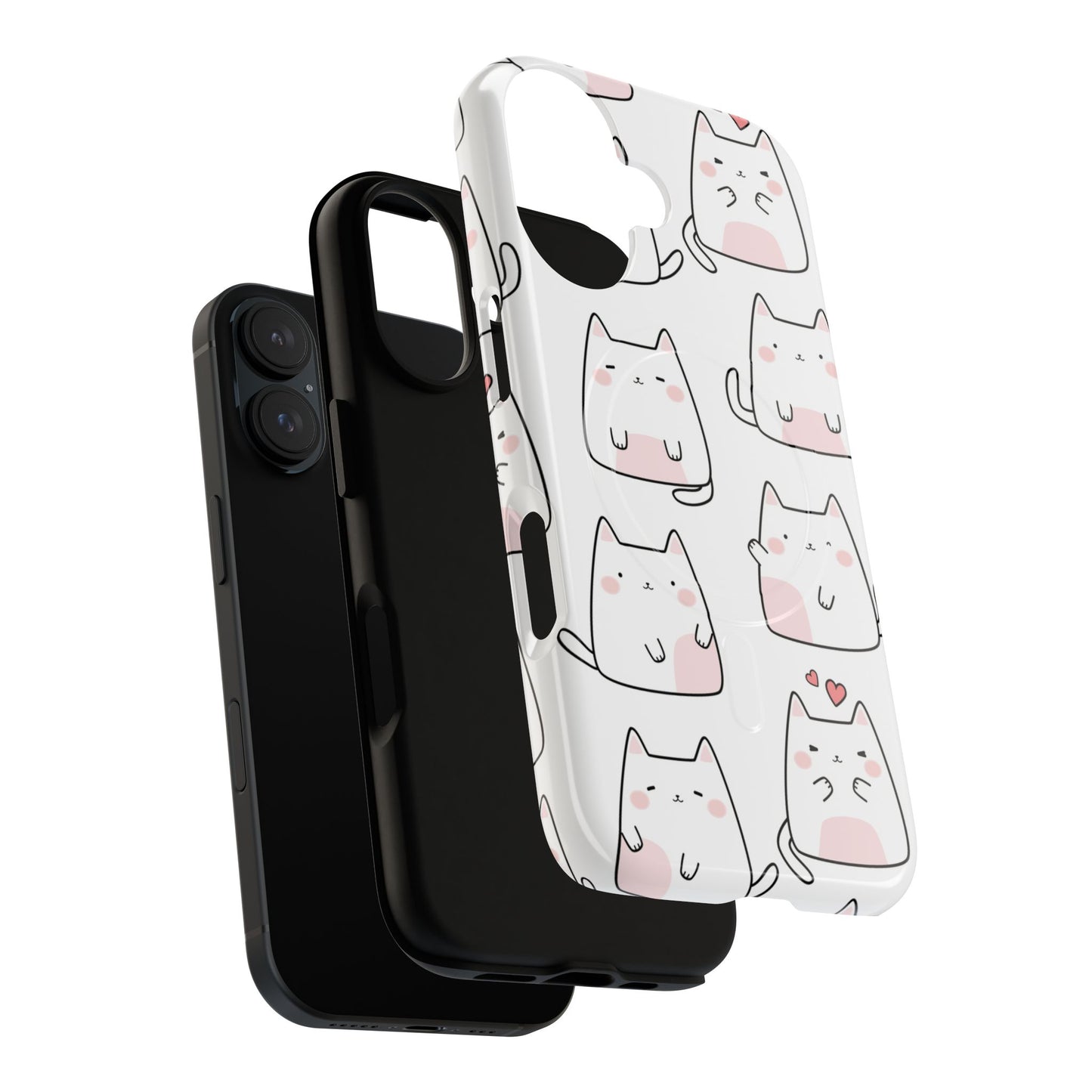 Cute Kawaii Cat Tough Magnetic iPhone Case, Cute Cat Lover Gift, Kawaii iPhone Cover, Tough iPhone Case, Unique Pet Themed Accessory,