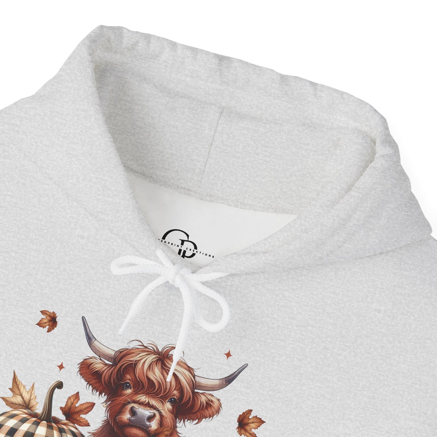 Autumn Highland Cow Charm Unisex Heavy Blend™ Hooded Sweatshirt