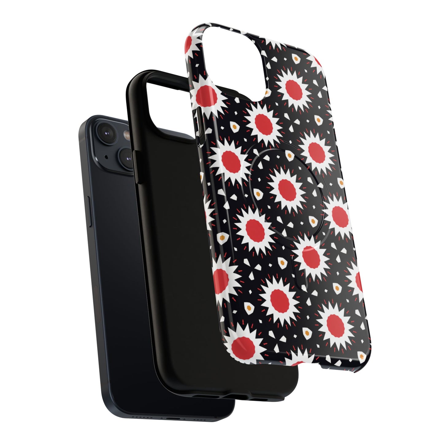 Crimson Spark Radiance Bold Floral Magnetic iPhone Cases, Stylish Tough Cases, Unique iPhone Accessories, Perfect Gift for Her, Trendy Tech Gear.