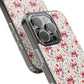 Personalized Rosette Coquette Floral Bow Clear iPhone, Samsung Cases — Custom Name Phone Cover