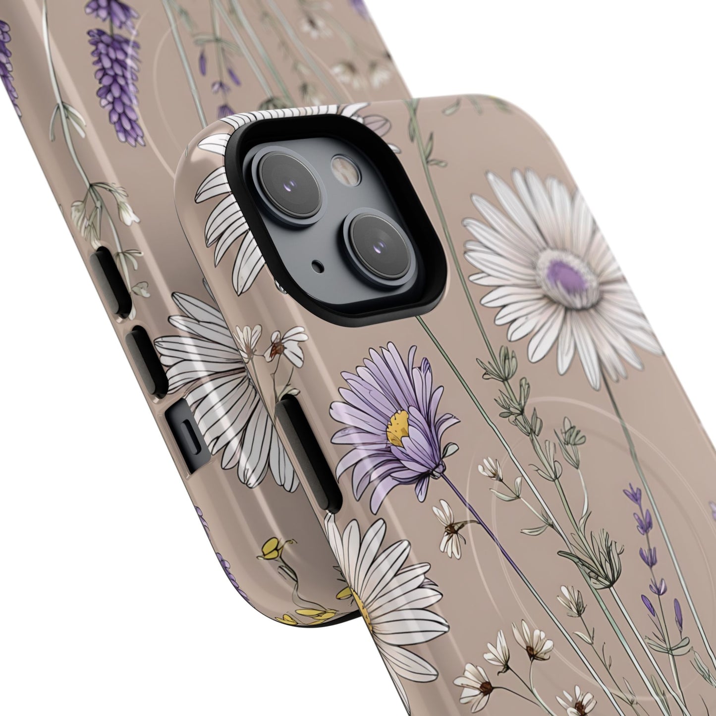 Lavender Floral Tough Magnetic Phone Case | Durable Protective Cover, Flower Design, Gifts for Her, Phone Accessories, Nature Lover