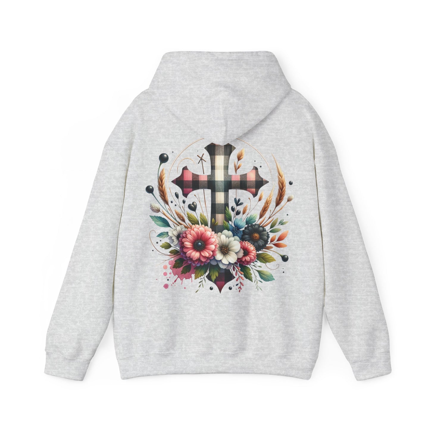 Faith and Floral Cross Unisex Gildan Hoodie Sweatshirt