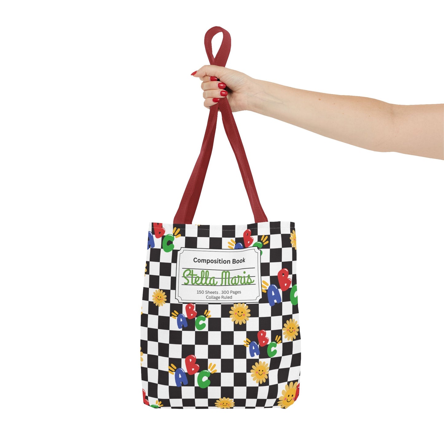 Personalized Schoolyard Chic Composition Book Inspired Tote Bag, Back to School Tote, Teacher Gift, Kids Bag, Custom Name Bag, Educational Accessories, Back to School Tote Bag.