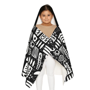 Abstract Rhythm Cozy Snuggle Youth Hooded Towel