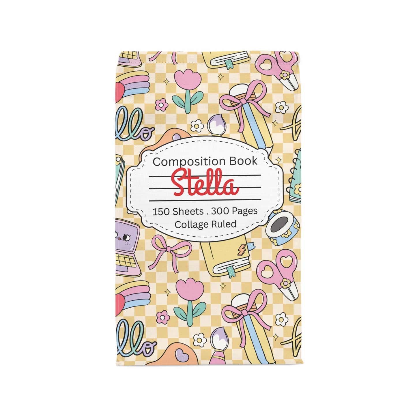 Custom Doodle Daydream Composition Book Inspired Stylish Polyester Lunch Box for Kids - Perfect for School, Picnics, or Snacks | Personalized ABC Design, Back to School, Family [...]