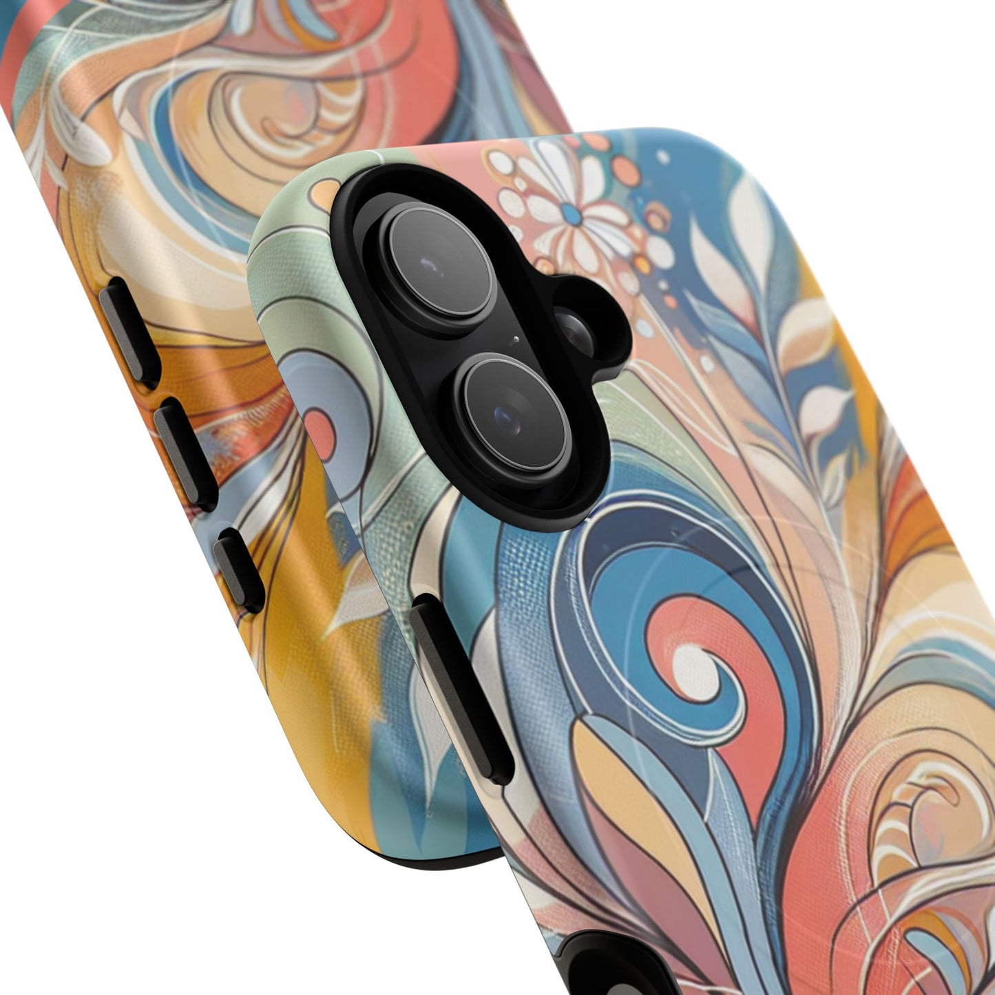 Personalized Sunset Garden Whirl Tough iPhone Magnetic Case for iPhone, Artistic Phone Cover, Durable Protection, Gifts for Her, Unique Style