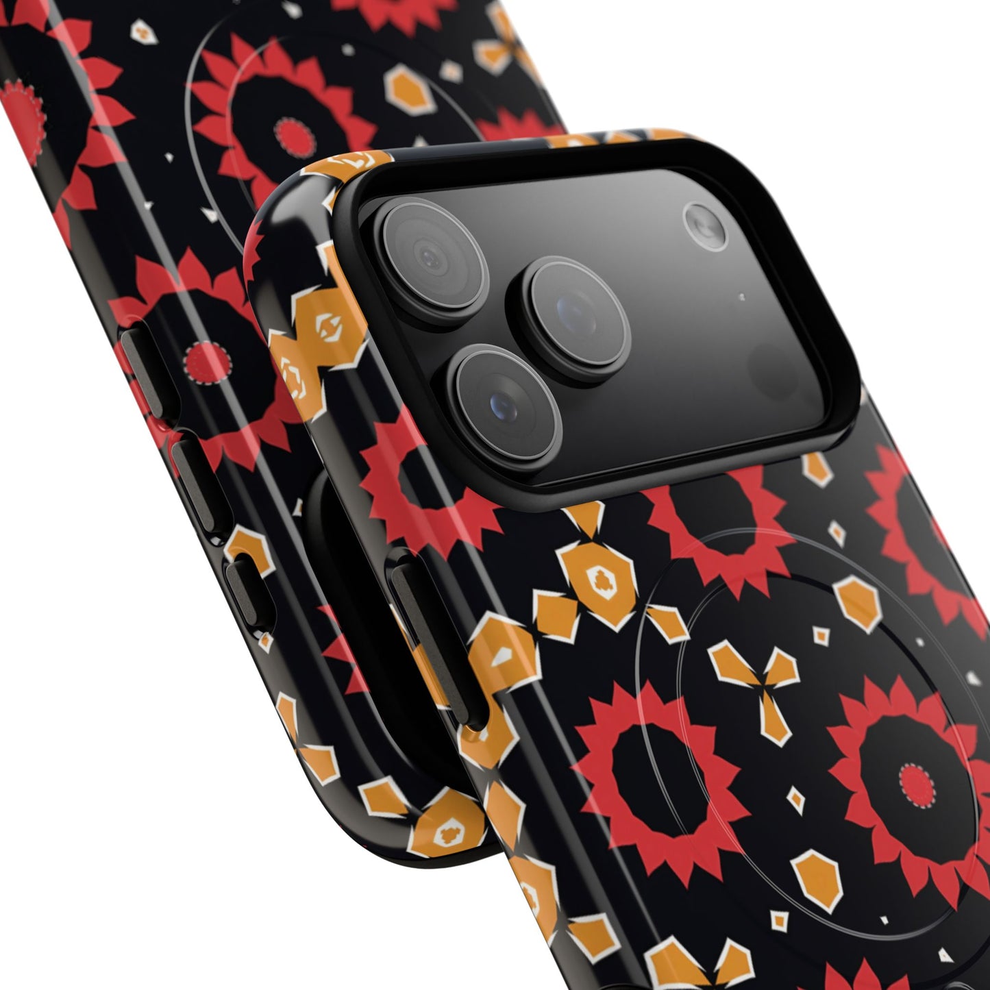 Midnight Ember Bloom Tough Magnetic iPhone Case, Bohemian Floral Design, Stylish iPhone Protection, Gift for Her, Trendy iPhone Accessories