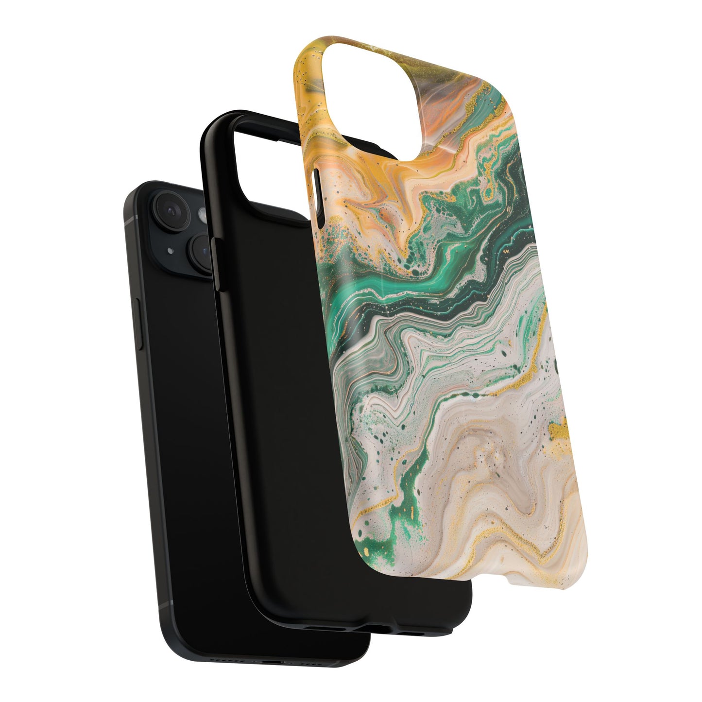 Magnetic iPhone Cases with Green Marble Design, Tough Magnetic Cases, iPhone Accessories, Gift for Her, Trendy iPhone Cover