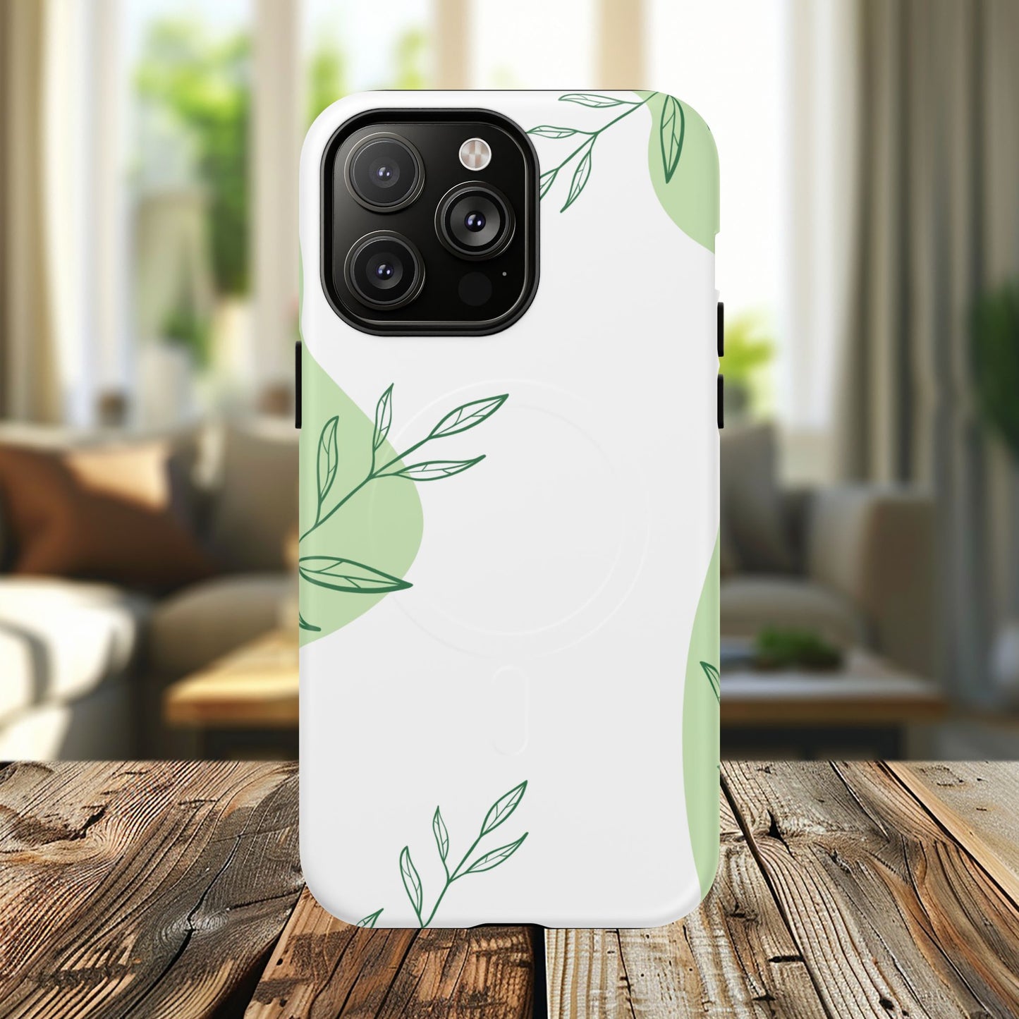 Stylish Tough iPhone Magnetic Cases with Leaf Design, iPhone Protection Cases, Greenery iPhone Covers, Eco-Friendly iPhone Accessories, Gift for Her.