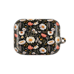 Blossom Elegance: Noir Garden AirPod Case - Chic Floral Design for Nature Lovers- Airpods Pro Gen 1 and 2, Gen 1 to 4.