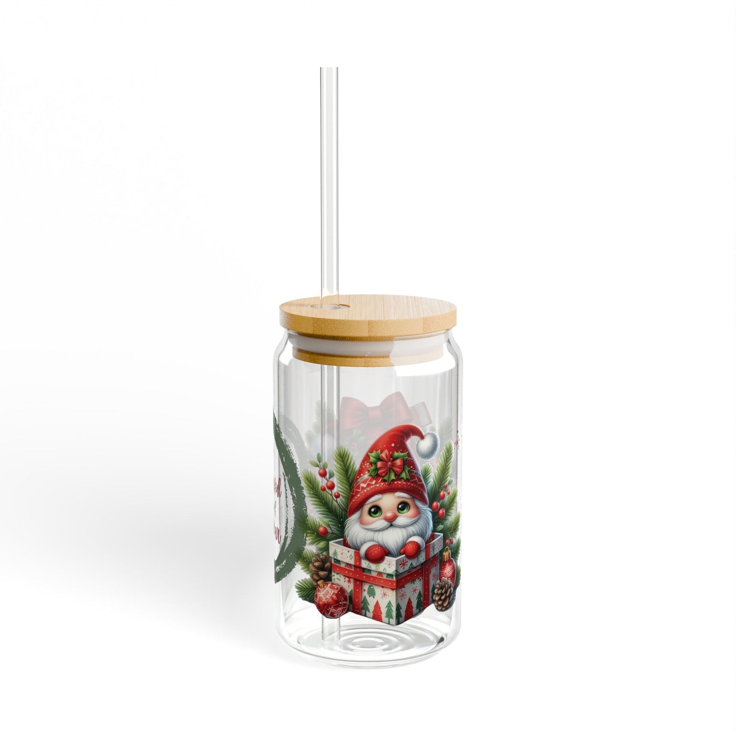 Christmas Gnome Sipper Glass, 16oz