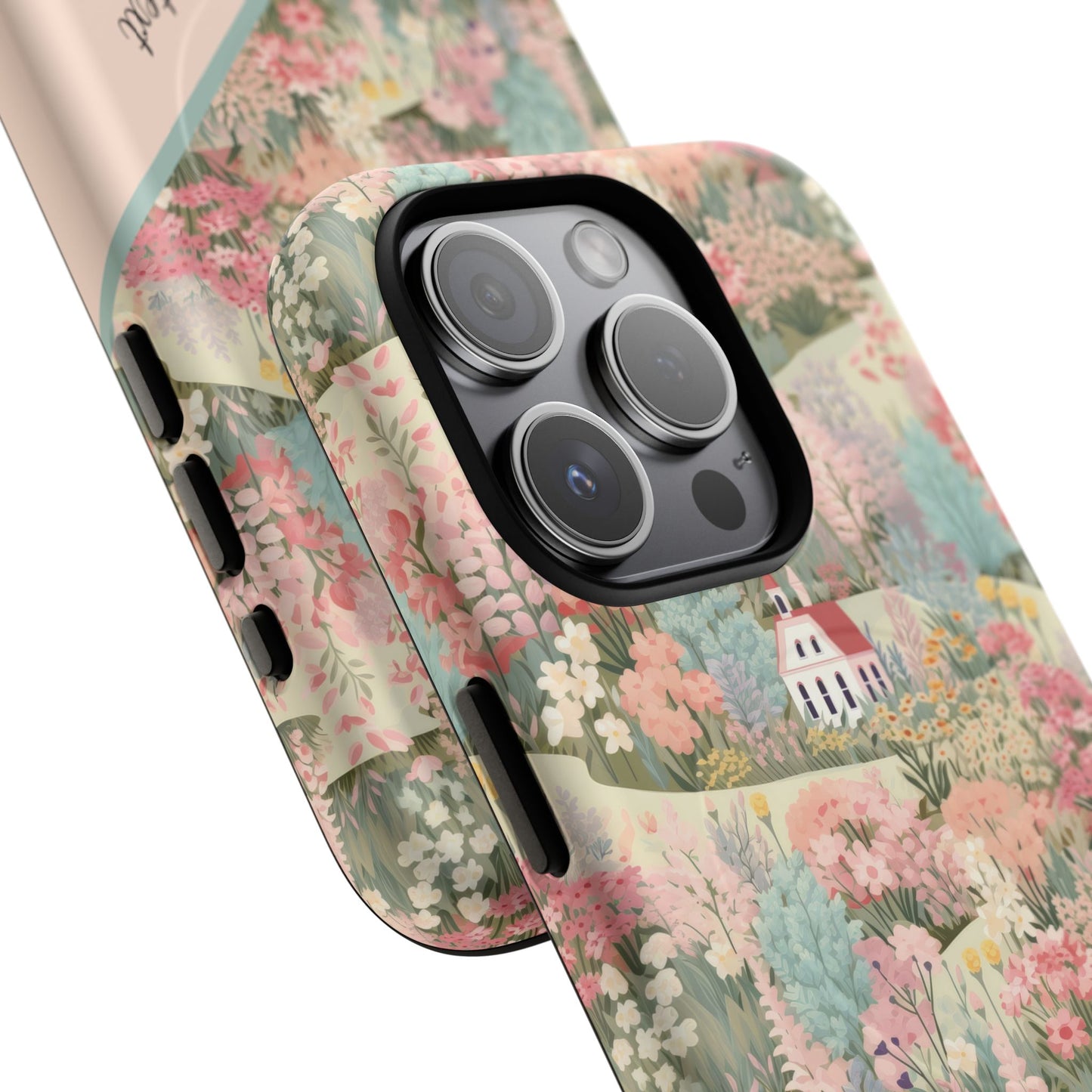 Blush Bloom Village Tough Magnetic MagSafe®Case, Durable Protection, Unique Gift for Nature Lovers,  iPhone® 13, 14, 15, 16, 17, Pro, Pro Max, Plus Cases.