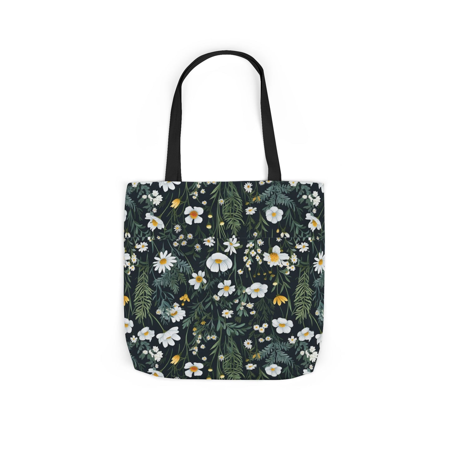 Daisy Delight Floral Canvas Tote Bag with 5-Color Straps | Eco-Friendly Shopping Bag