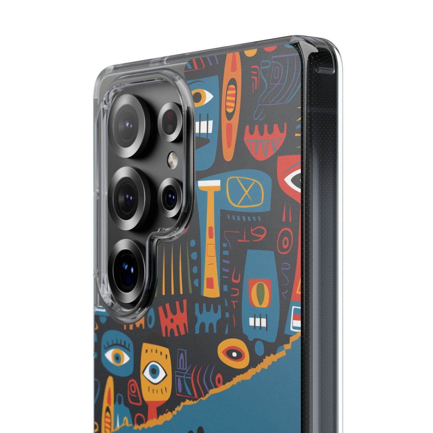 Phone Case — Colorful Abstract Faces Clear Impact-Resistant Case