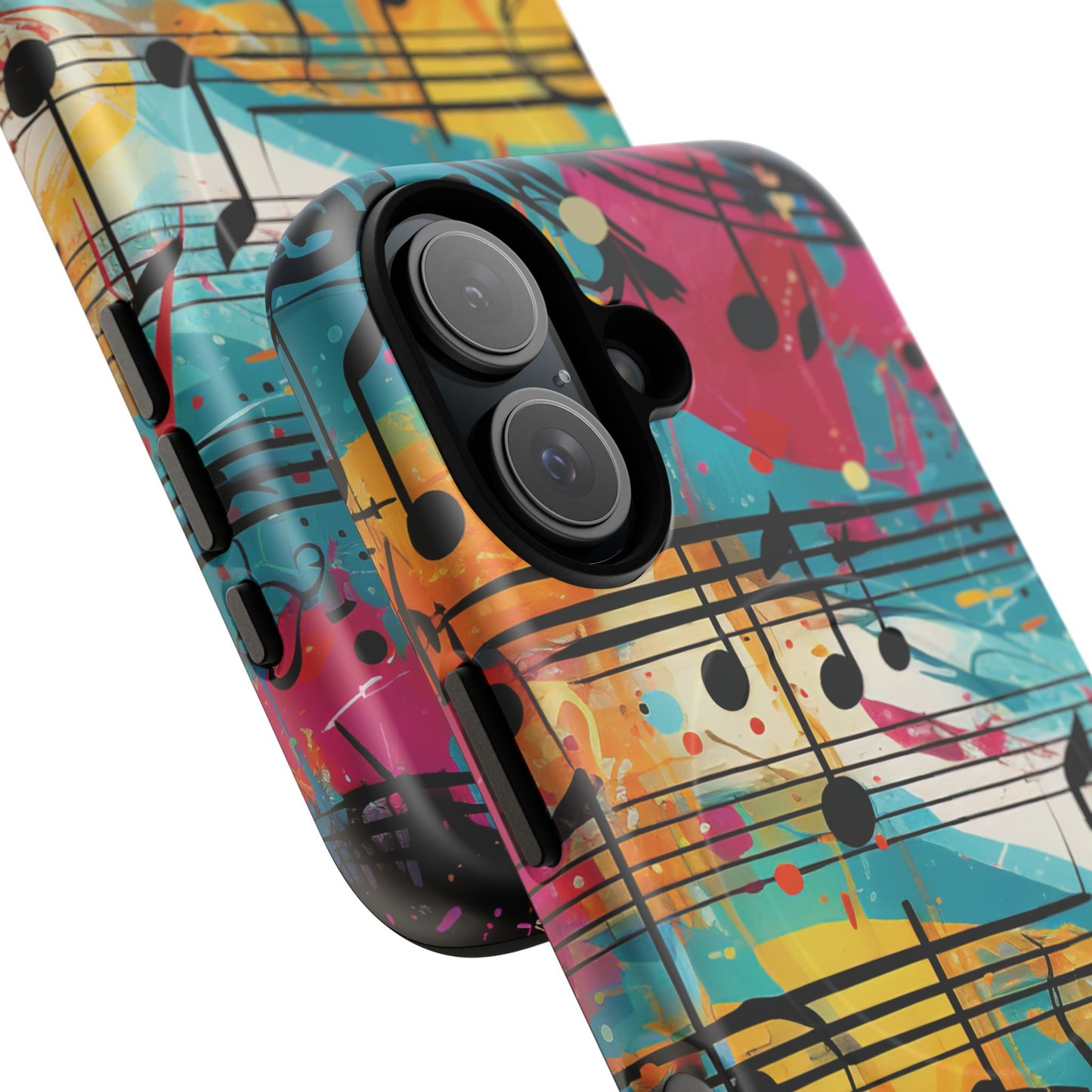 Vibrant Music Note Phone Case, Tough Magnetic Case, Music Lover Gift, Colorful Phone Accessory, Customizable Phone Cover, Unique Gift Idea