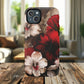 Crimson Noir Tough iPhone Magnetic Cases, Tough iPhone Protector, Stylish Floral Design, Gift for Her, Floral Accessories