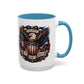 4th of July Eagle Coffee Mug — Patriotic American Flag Accent Mug (11/15oz)