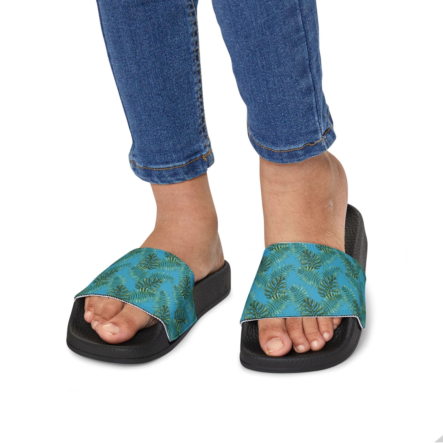 Tropical Bliss Turquoise Youth Removable-Strap Sandals