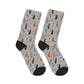 Whispering Feathers Grey Mid-Length Socks