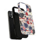 Patriotic Floral Phone Case, Tough Magnetic Cases, American Flag Design, Gift for Her, Independence Day Accessories