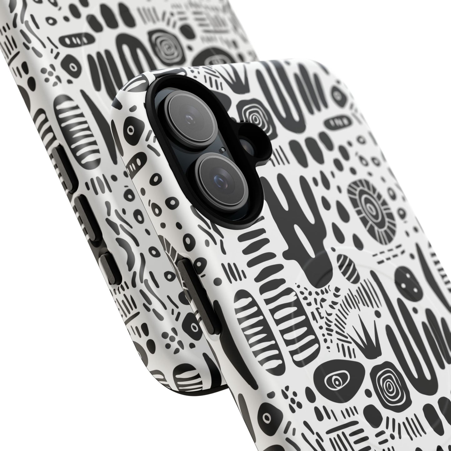 Abstract Monochrome Tough Magnetic iPhone Cases, Stylish Phone Cover, Durable Phone Protector, Modern Tech Accessories, Unique Gift Ideas