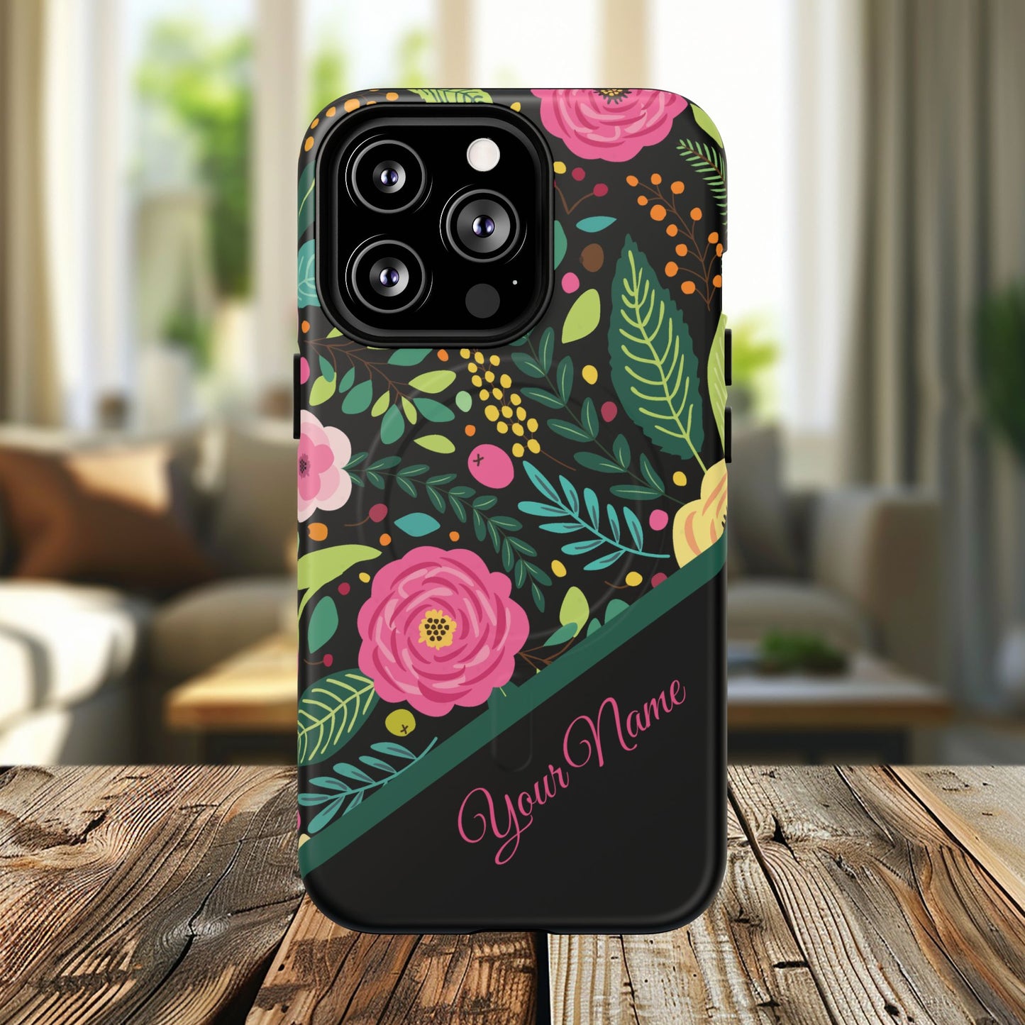 Personalized Floral Fantasy Tough Magnetic iPhone Cases- a Gift for Gardeners, Mother's Day, Birthday Gift, Anniversary Gift, Presents