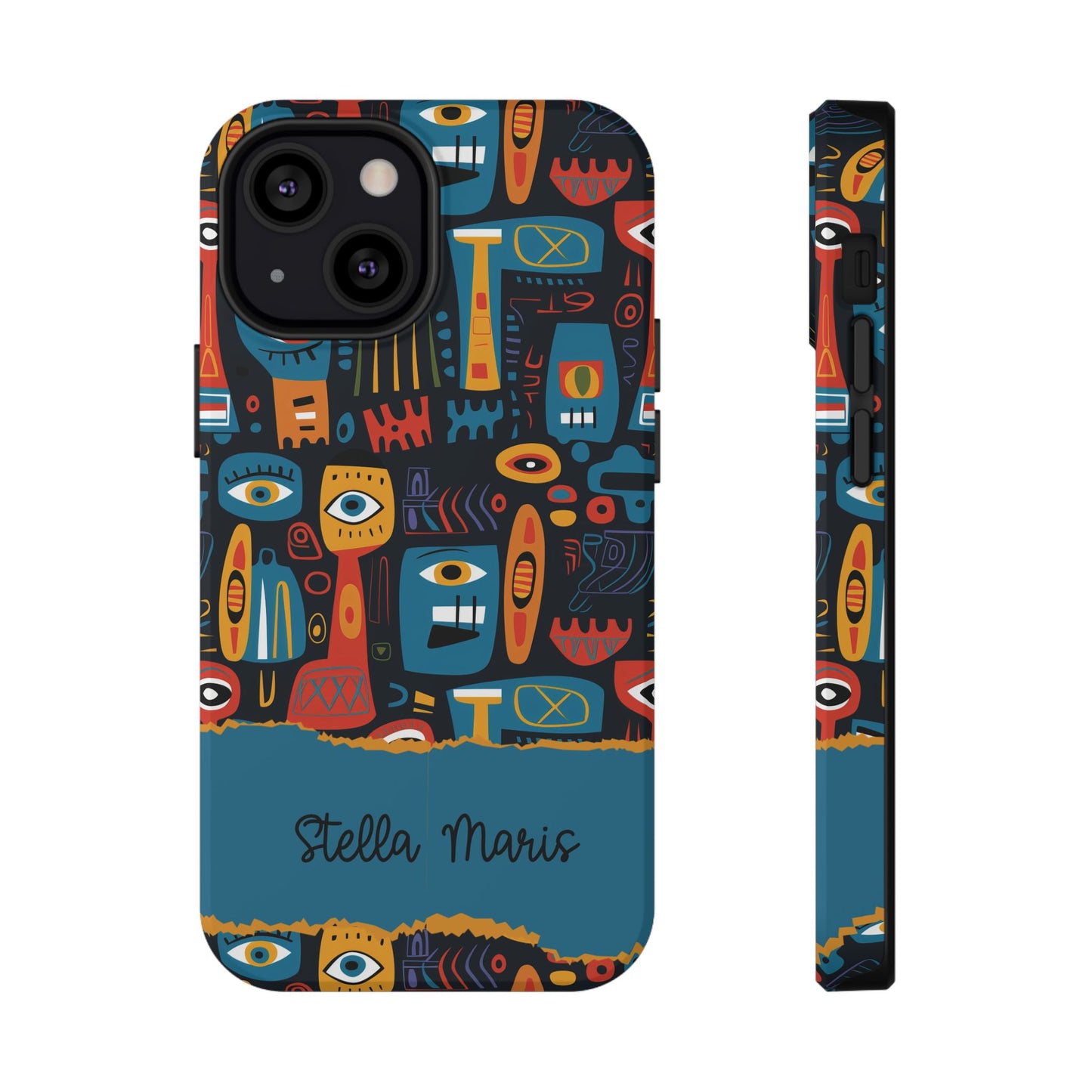 Personalized Colorful Abstract Faces Clear Impact-Resistant Case