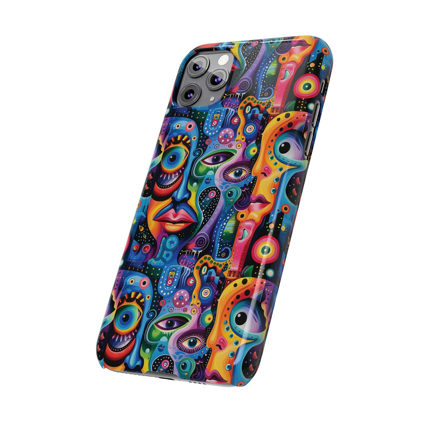 Psychedelic Visions Slim iPhone Case - Vibrant Design for Artistic Souls