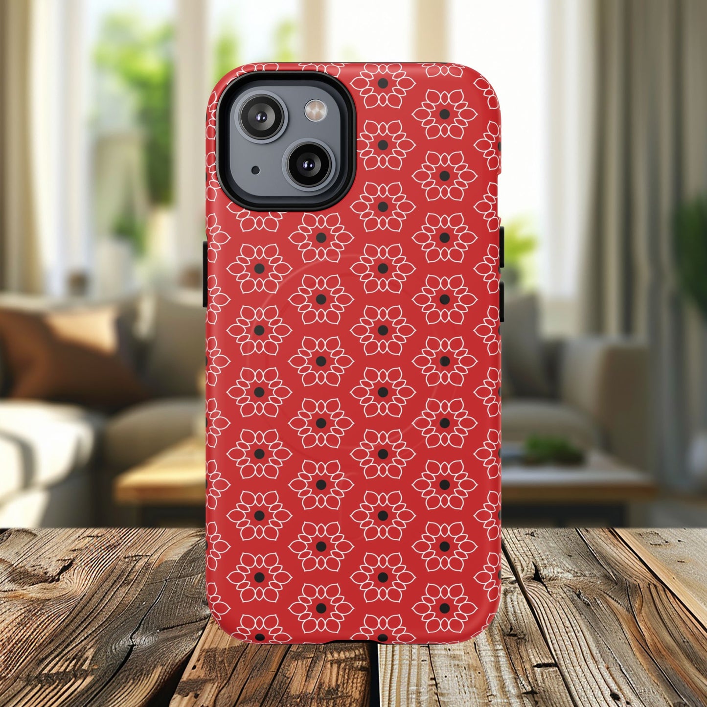 Stylish Geometric Magnetic iPhone Cases, Floral iPhone Cover, Durable Smartphone Cases, Trendy Accessories, Gift for Her