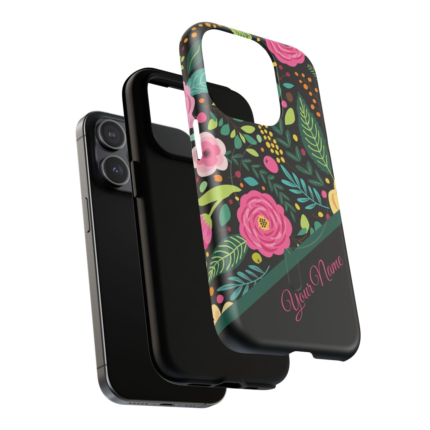 Personalized Floral Fantasy Tough Magnetic iPhone Cases- a Gift for Gardeners, Mother's Day, Birthday Gift, Anniversary Gift, Presents
