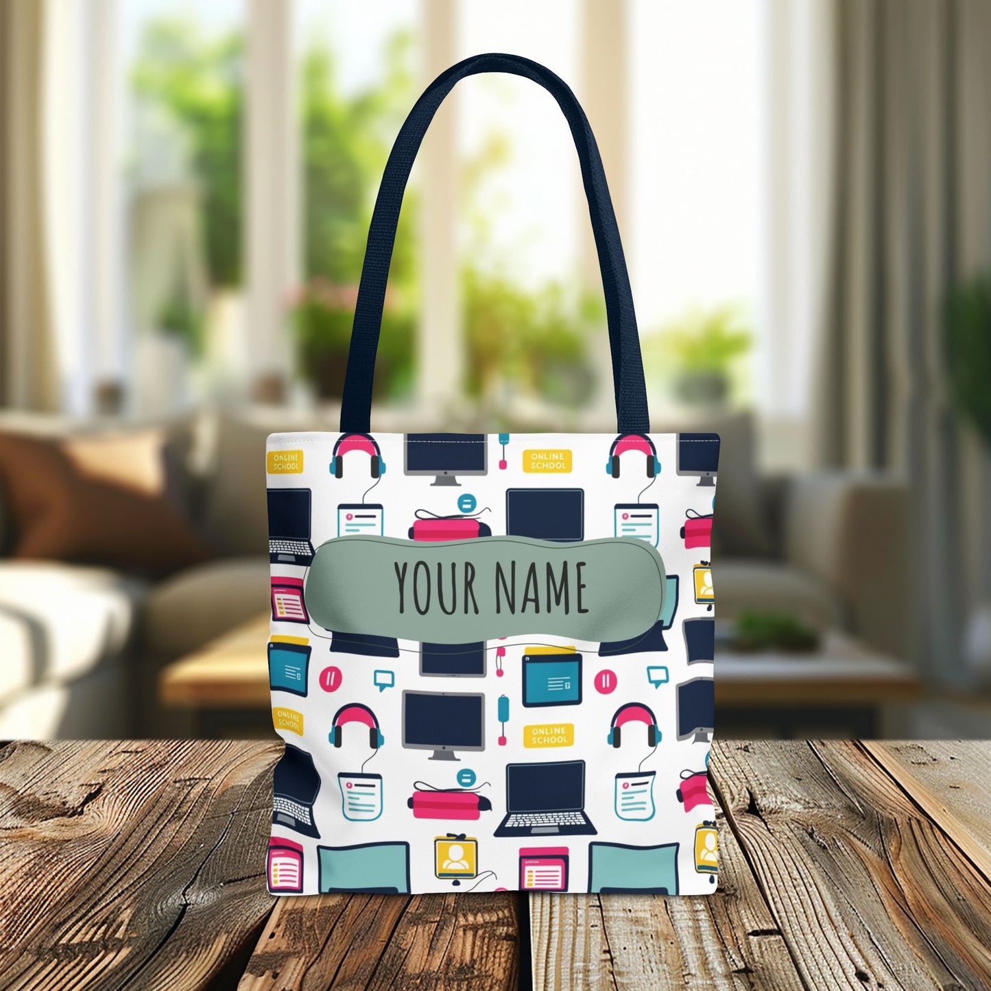 Techie Tote Bag - Stylish Personalized Tote for Students, Gift for Tech Lovers, Eco-Friendly Shopping Bag, Back to School.