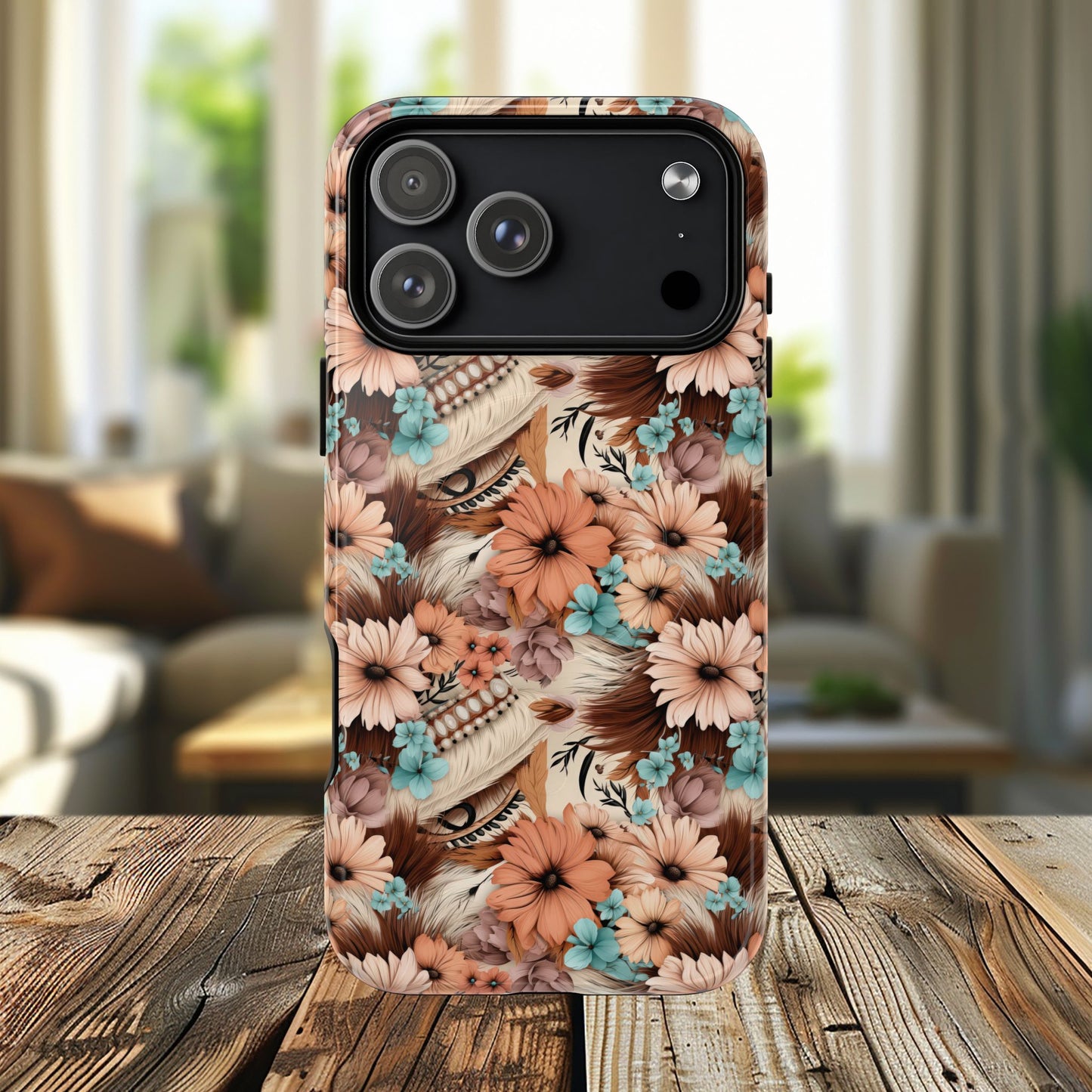 Spirit in Bloom Tough iPhone Magnetic Cases, Cute iPhone Accessories, Flower Design, Gifts for iPhone 14, 15, 16, 17, Pro Max, Boho Style, Western Style