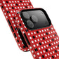 Crimson Gridlock Tough iPhone Magnetic Cases, Durable iPhone Accessories, Gift for Tech Lovers, Modern Design