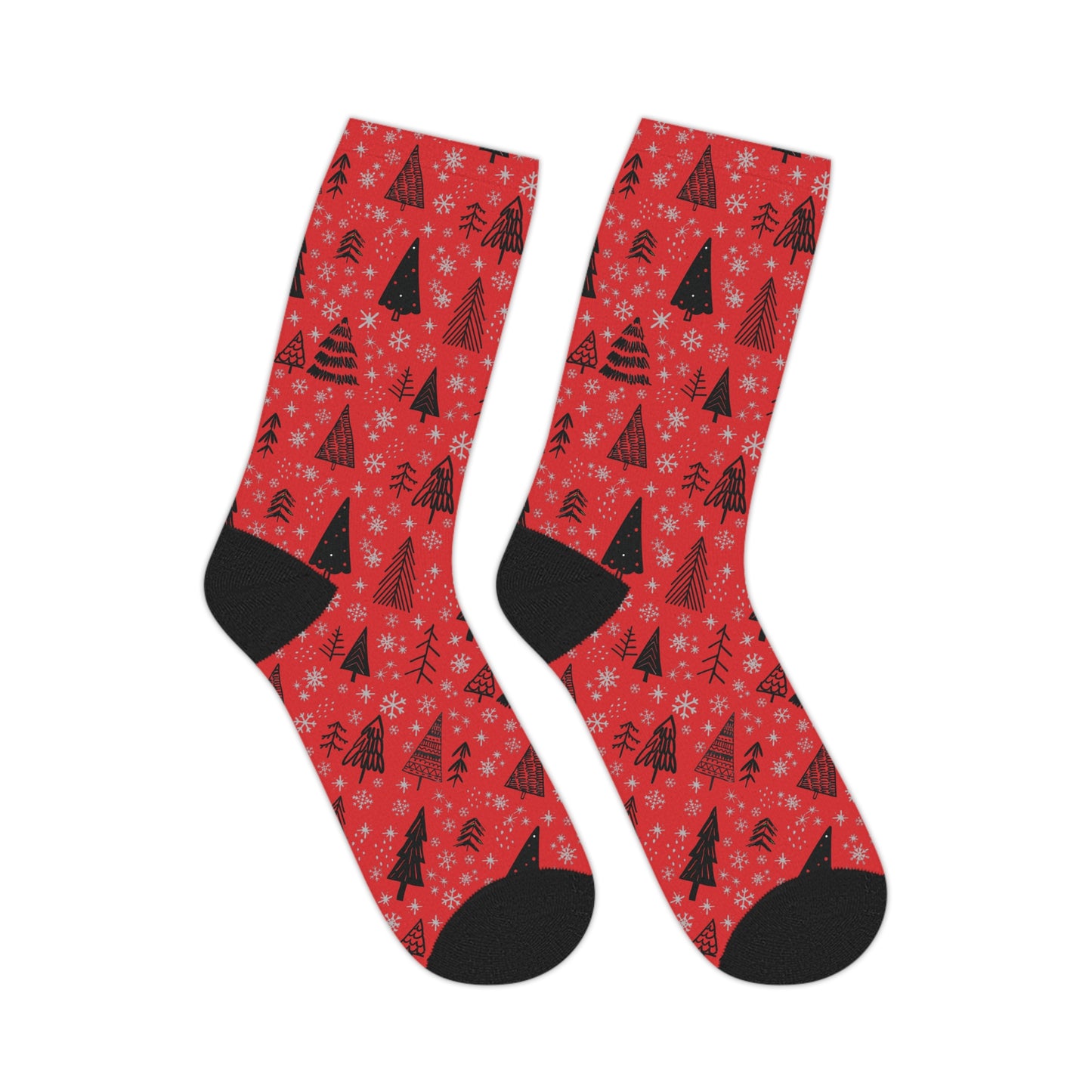 Winter Wonderland Red Mid-Length Socks