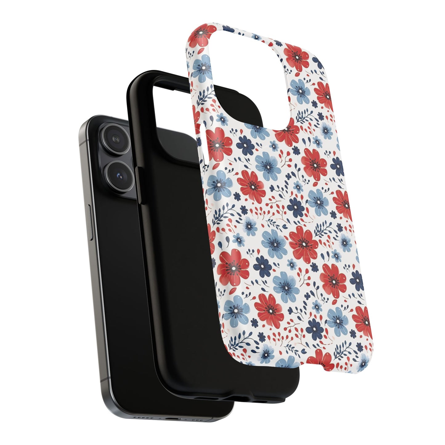 Patriotic Floral Dreams Tough Magnetic iPhone Cases, Durable, Stylish, Gift for Her, Protective Phone Cover, Spring Floral Design