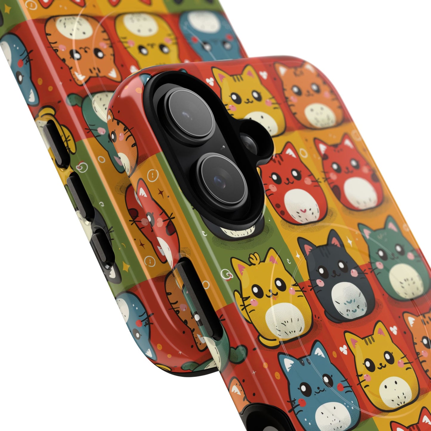 Cute Kawaii Cat iPhone Case, Tough Magnetic iPhone Case, Animal Lover Gift, Kawaii iPhone Cover, Fun Cat Design