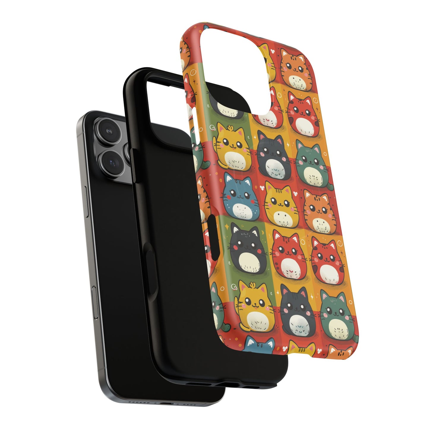 Cute Kawaii Cat iPhone Case, Tough Magnetic iPhone Case, Animal Lover Gift, Kawaii iPhone Cover, Fun Cat Design