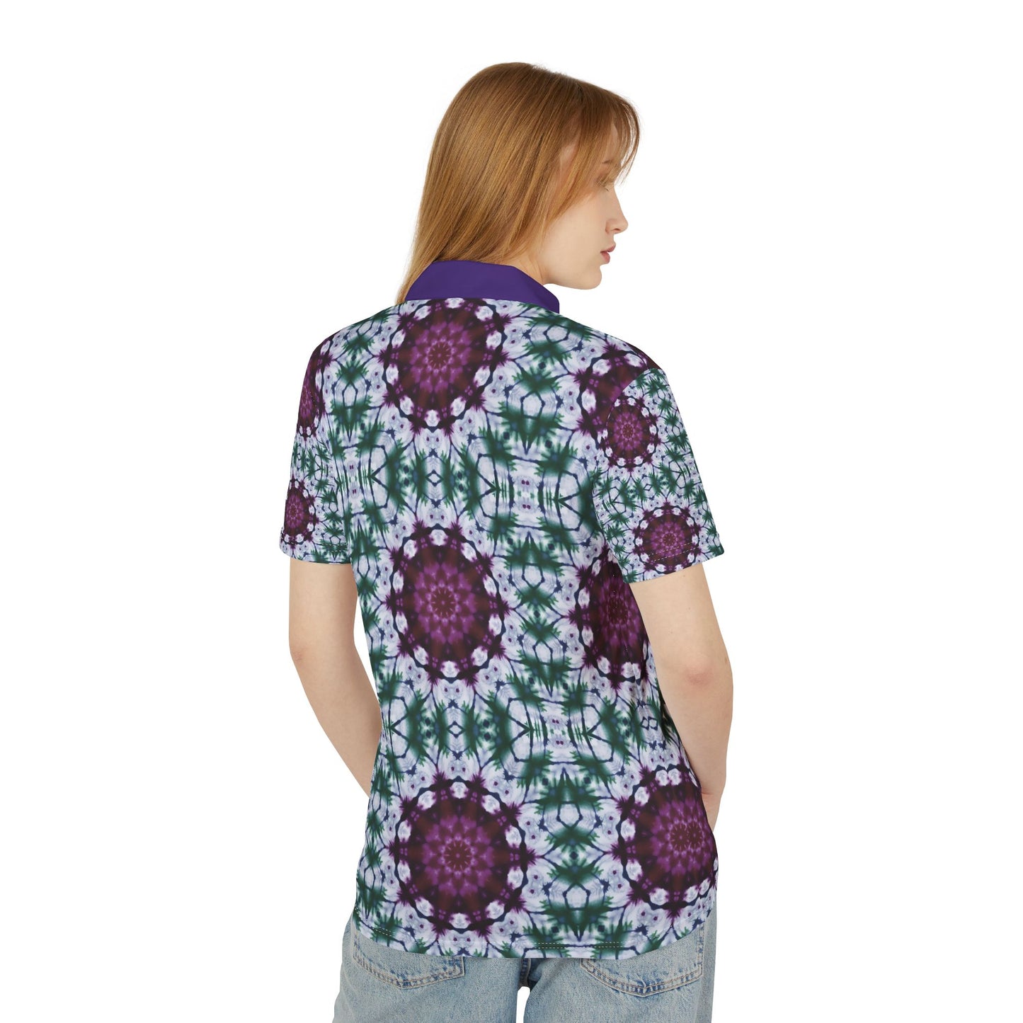 Mystic Garden Tie and Dye Unisex Polo Shirt, Casual Wear, Gifts for Him/Her, Summer Style, Unique Graphic Polo, Festival Fashion, Gift for Her and Gift for Him.