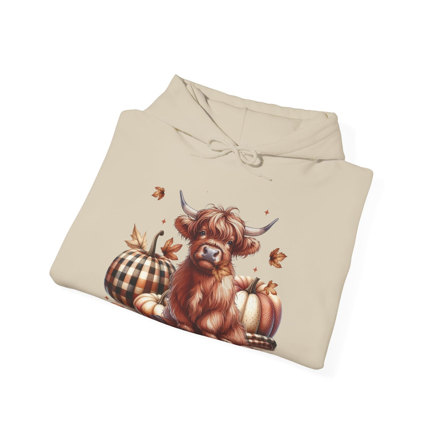 Autumn Highland Cow Charm Unisex Heavy Blend™ Hooded Sweatshirt