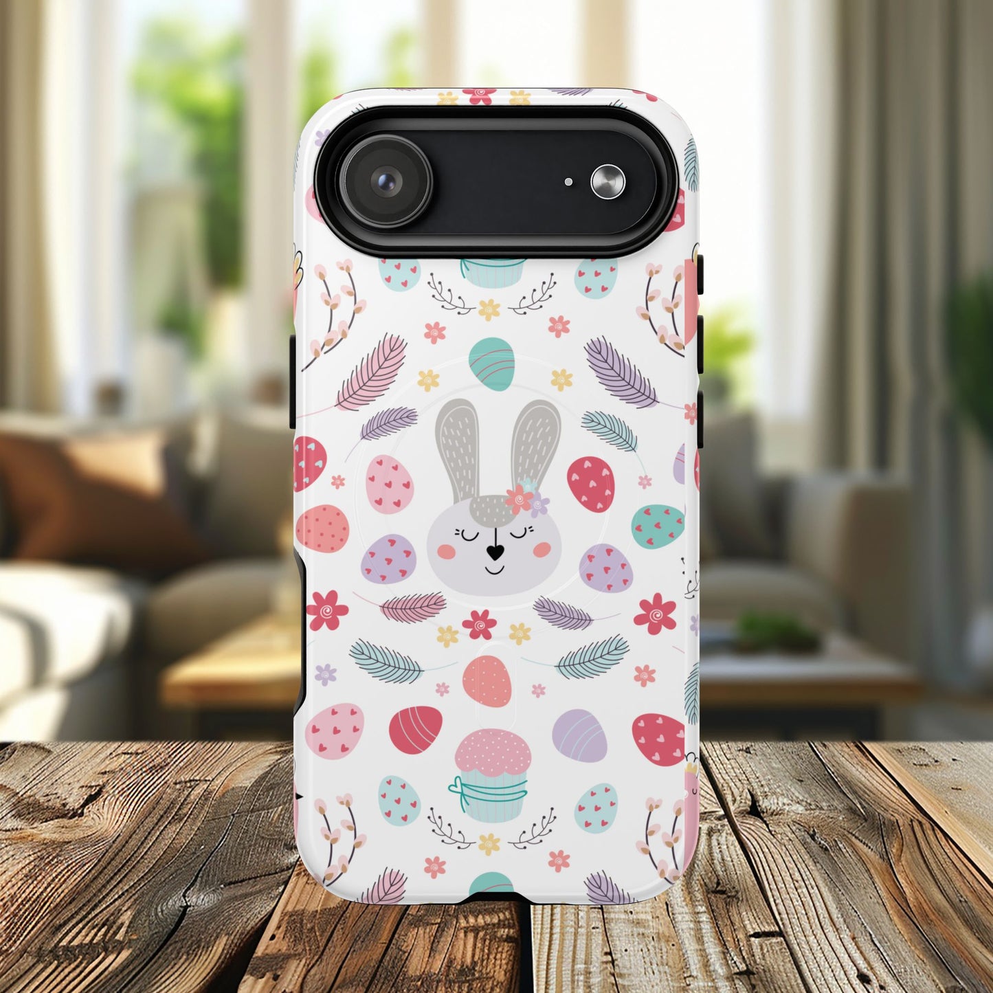 Cute Easter Bunny iPhone Case, Tough Magnetic Phone Cover, Spring Gift, Durable iPhone Accessory, Adorable Easter Decor